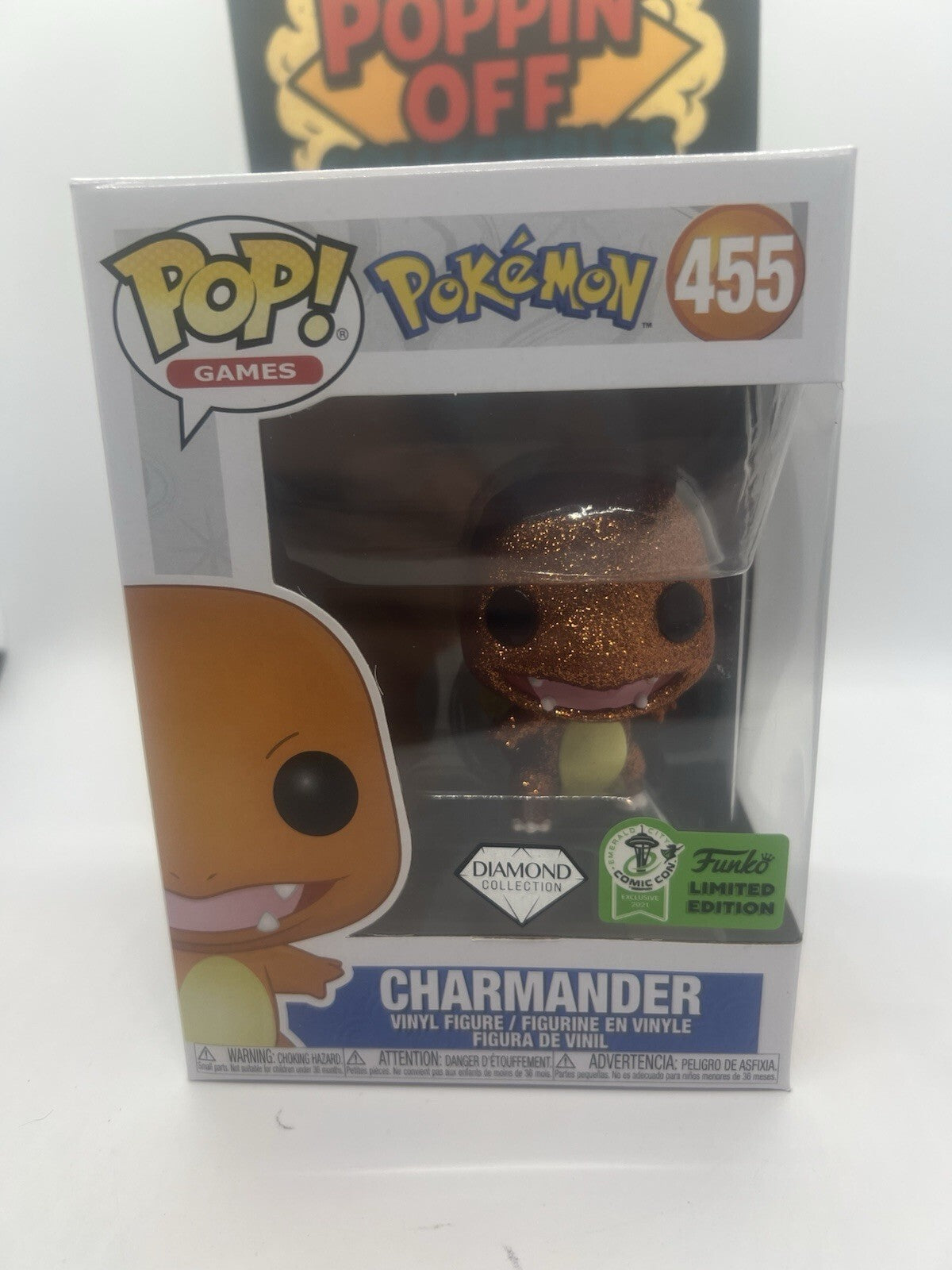 *Rare* Pokemon: Charmander(Diamond) #455 Funko Pop! ECCC 2021 w/Hardstack!!!