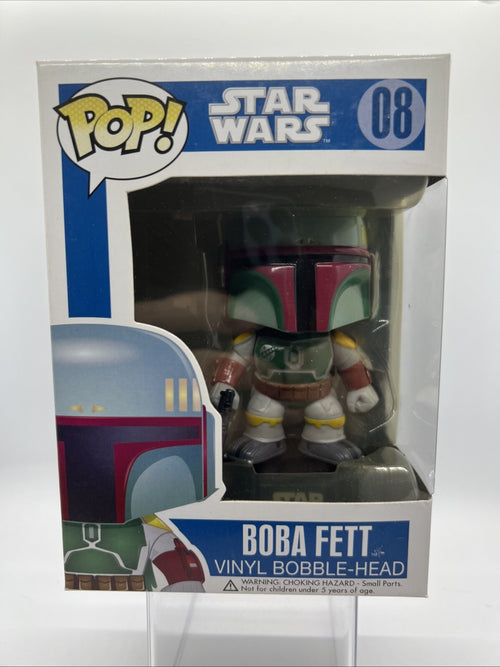 *OG* Star Wars: Boba Fett(Large Font) #8 Funko Pop! Vaulted 2012 w/Protector!!!