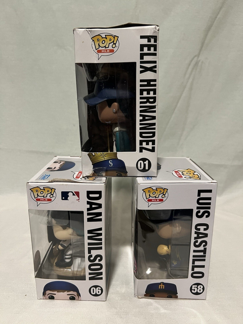 Seattle Mariners: King Felix #01 Dan Wilson #06 & Luis Castillo #58 Funko Pops