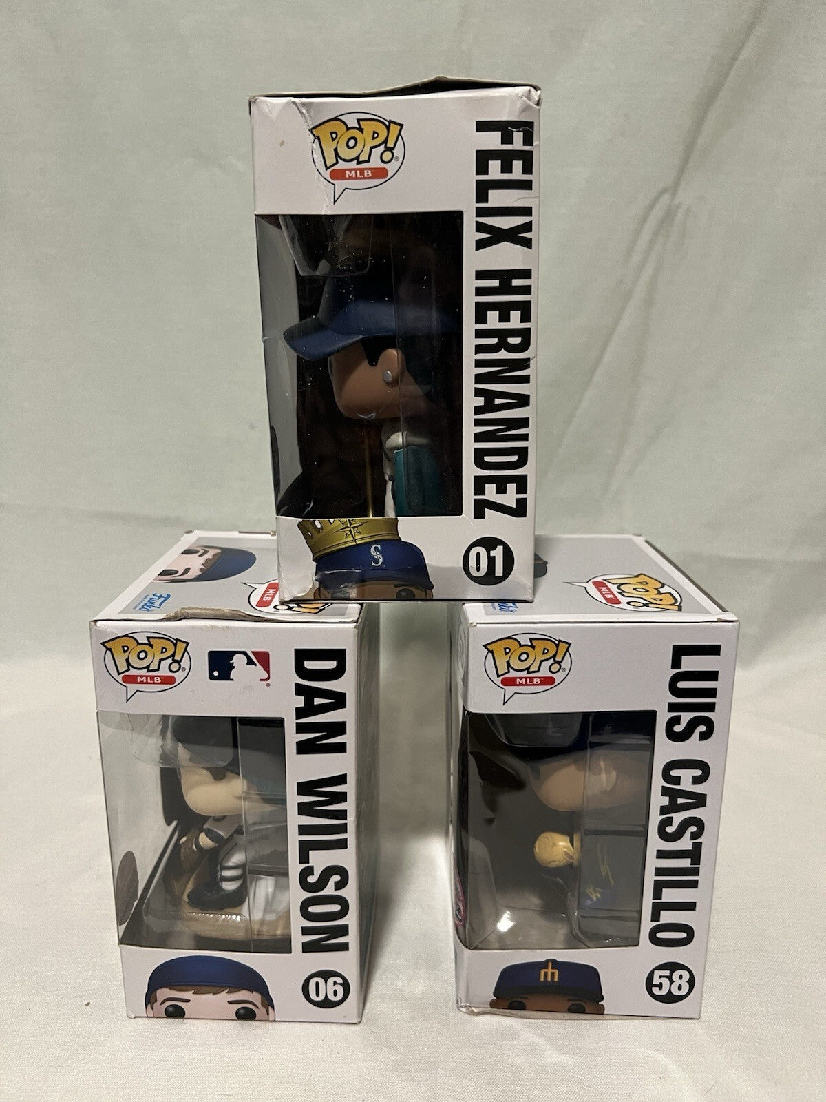 Seattle Mariners: King Felix #01 Dan Wilson #06 & Luis Castillo #58 Funko Pops
