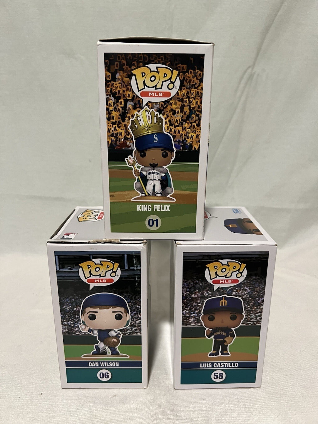 Seattle Mariners: King Felix #01 Dan Wilson #06 & Luis Castillo #58 Funko Pops