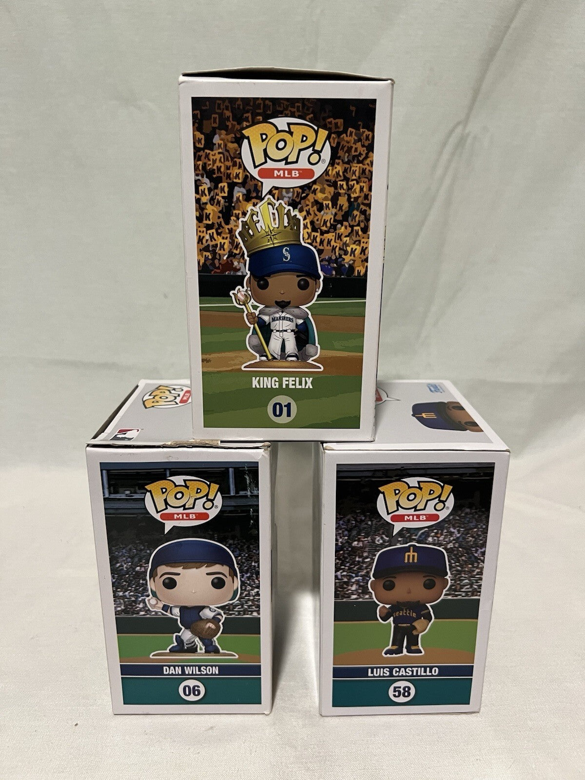 Seattle Mariners: King Felix #01 Dan Wilson #06 & Luis Castillo #58 Funko Pops