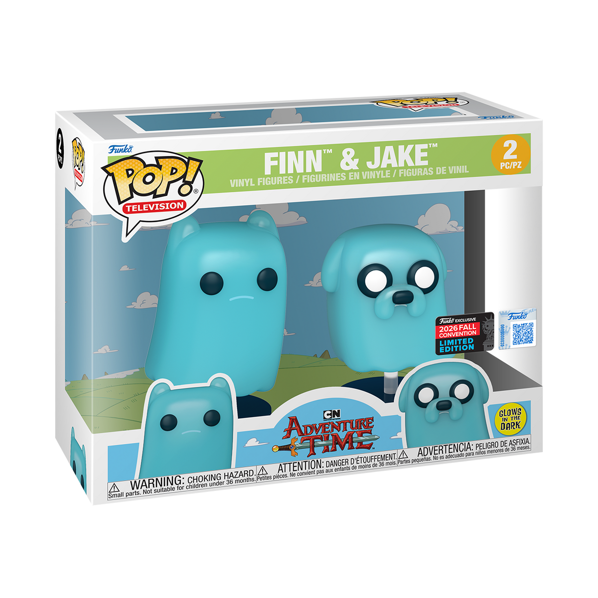 Adventure Time: Finn and Jake(Glow) 2-Pack Funko Pop!
