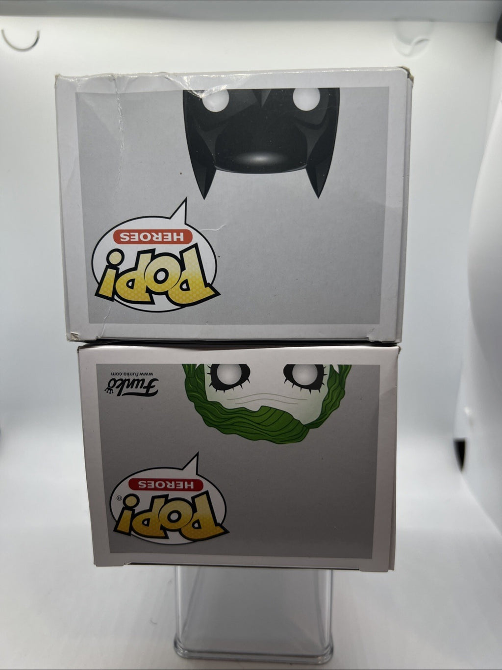 *Rare* Dark Knight Trilogy: Batman #19 & The Joker #36 Funko Pops Boxes Not Mint