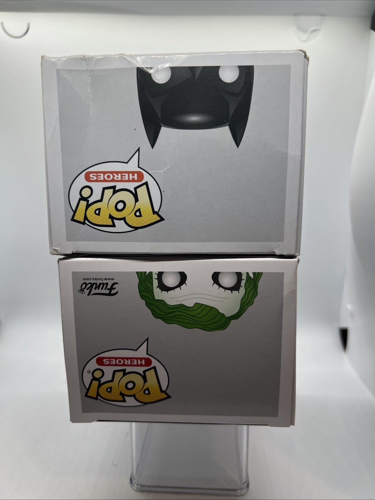 *Rare* Dark Knight Trilogy: Batman #19 & The Joker #36 Funko Pops Boxes Not Mint