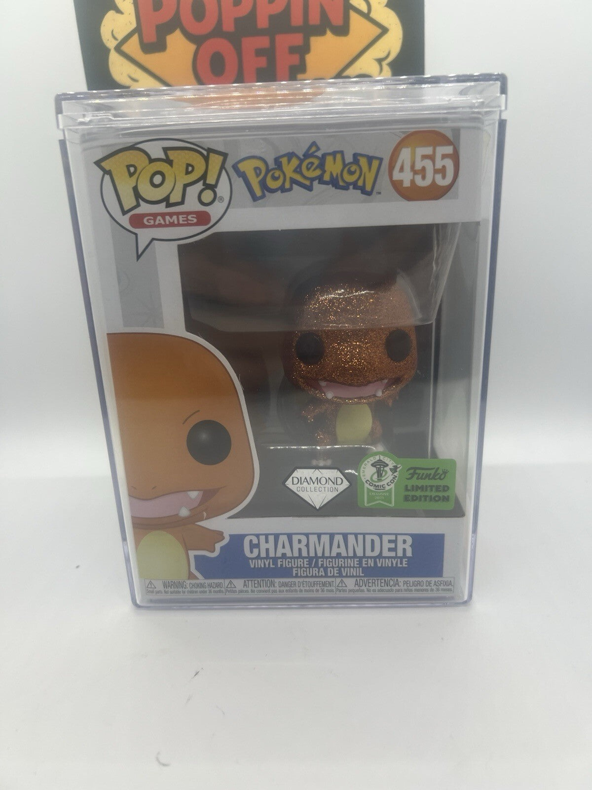 *Rare* Pokemon: Charmander(Diamond) #455 Funko Pop! ECCC 2021 w/Hardstack!!!