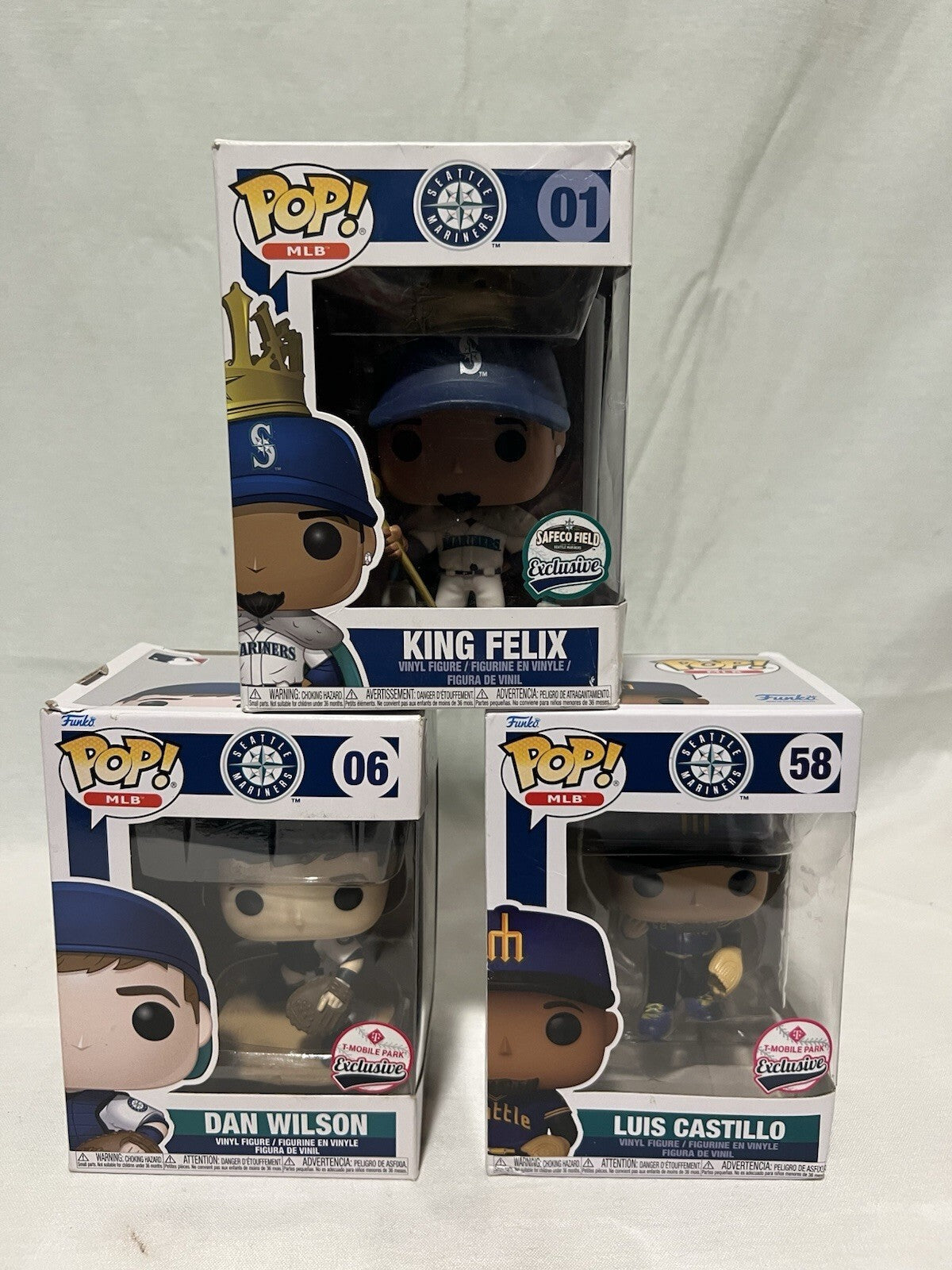 Seattle Mariners: King Felix #01 Dan Wilson #06 & Luis Castillo #58 Funko Pops