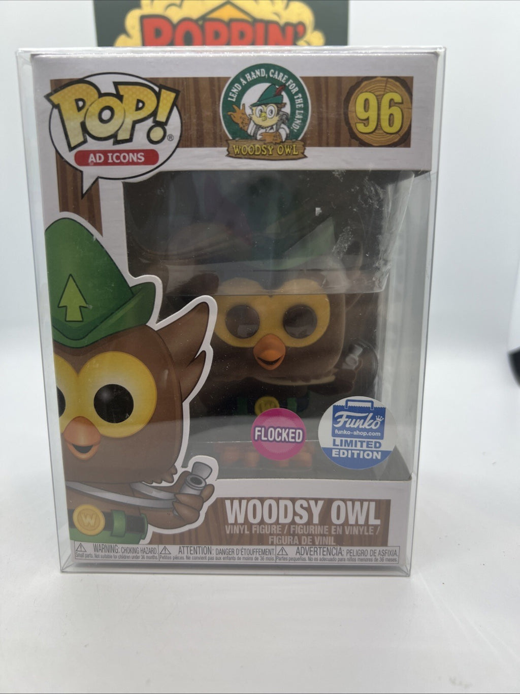 *Vaulted* Funko: Woodsy Owl #96 Funko Pop! Funko Shop Flocked w/Protector!!!