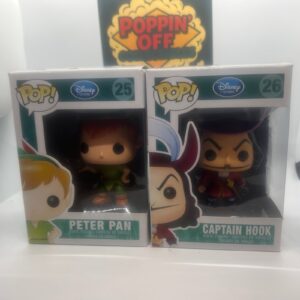 *Rare* Peter Pan: Peter Pan #25 And Captain Hook #26 Funko Pop! Lot w/Protectors