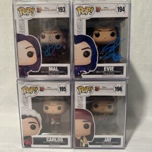 Descendants #193-196 Mal(Signed/PSA) Evie(Signed/JSA) Carlos & Jay Funko Pops
