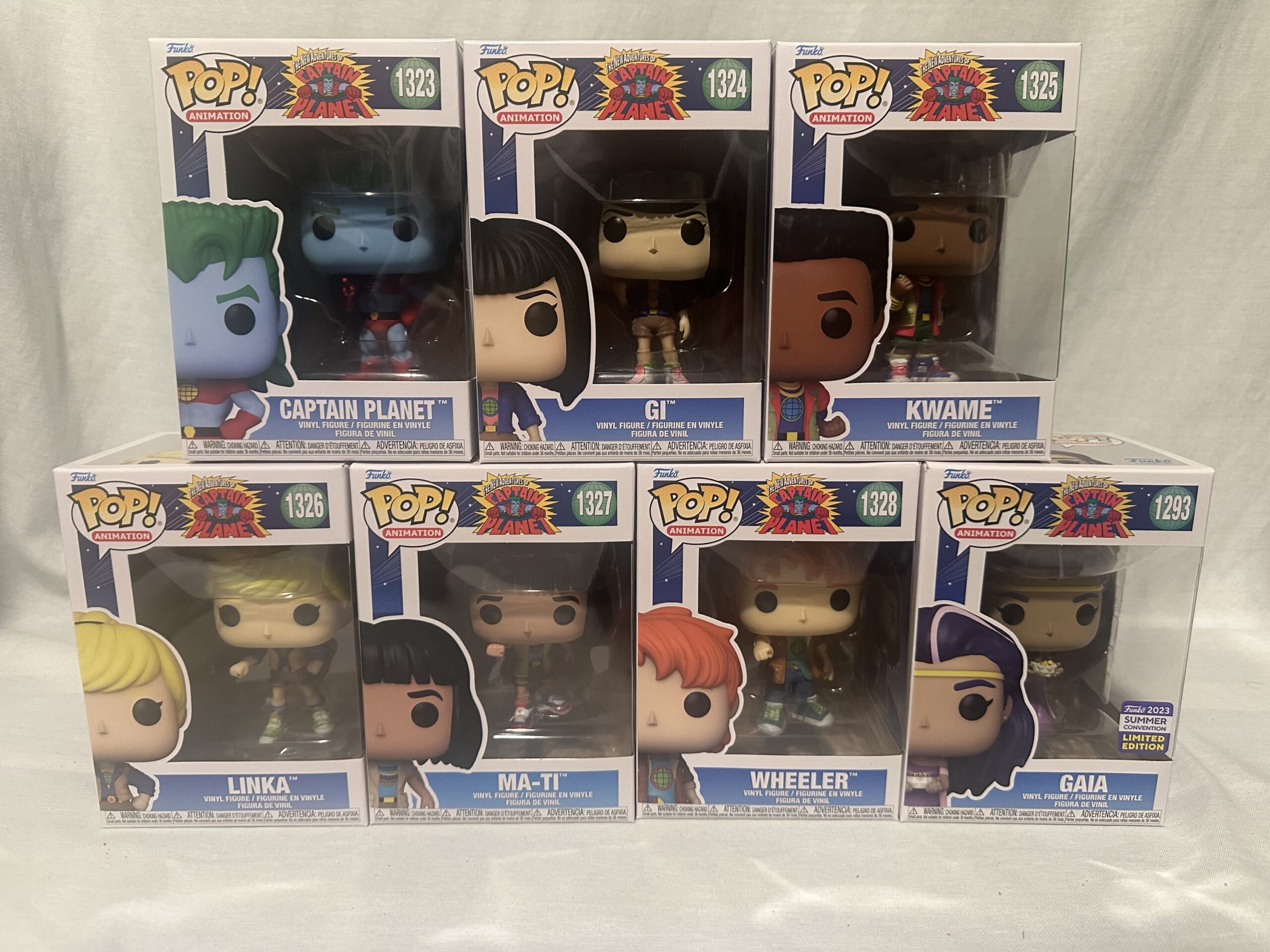 *Complete* The New Adventures Of Captain Planet SET OF 7 Funko Pops w/Protectors - Image 2